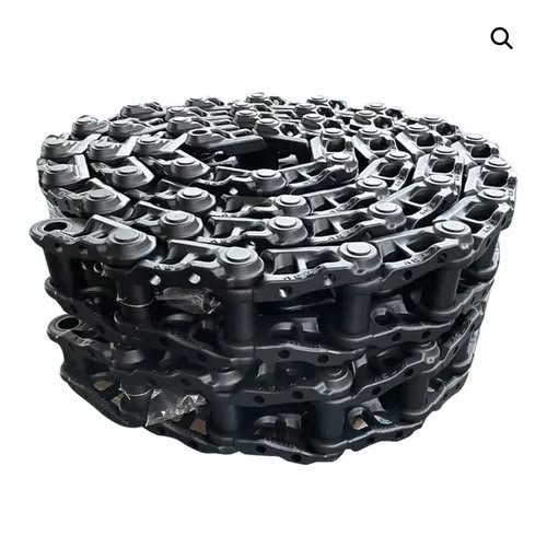 Client-supplied coiled black excavator track chain