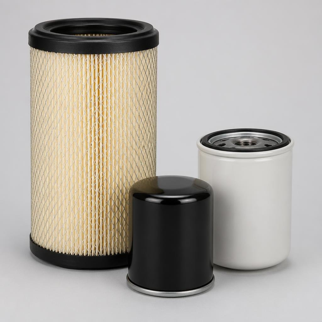 Air, oil and fuel filters for heavy machinery