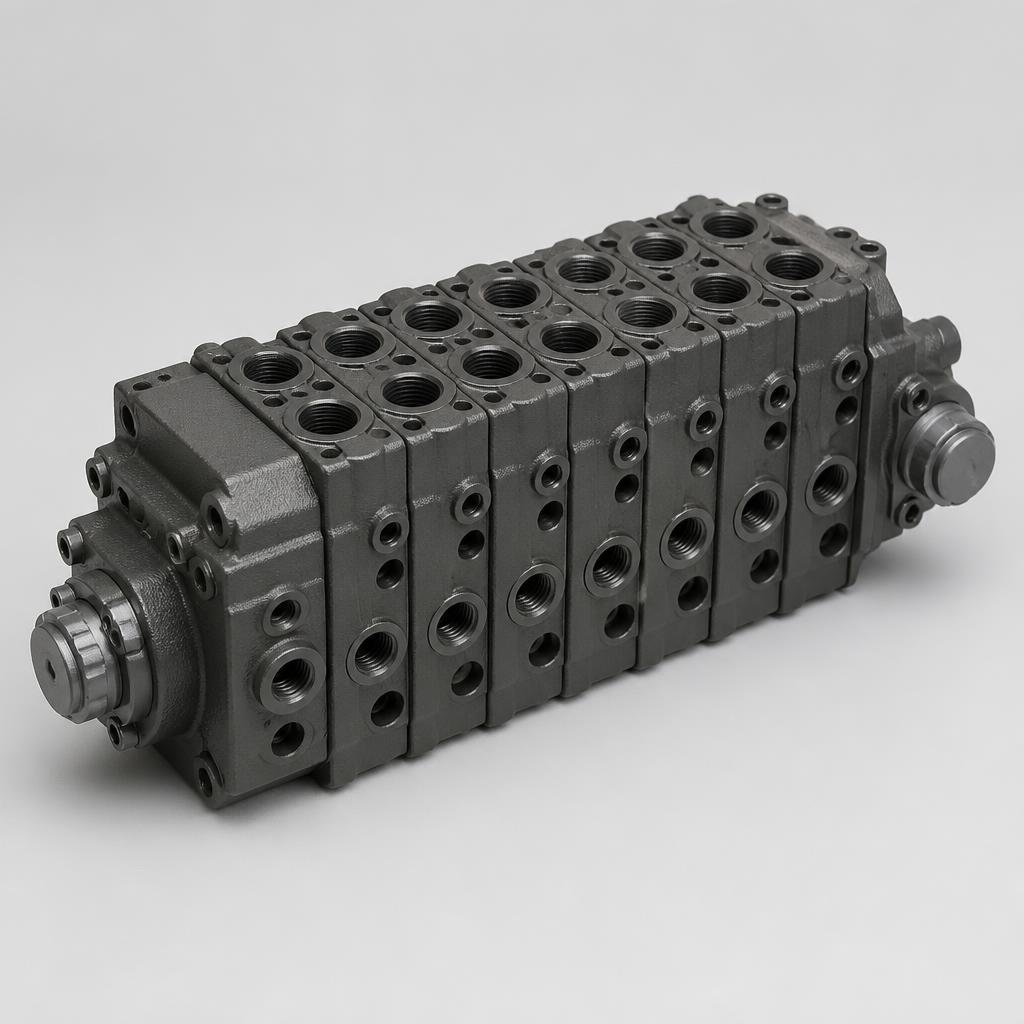 Excavator multi-spool main control valve