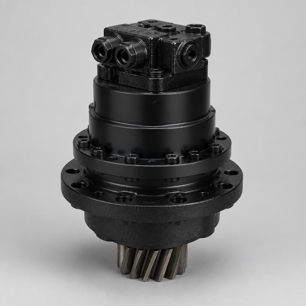 Excavator hydraulic swing slew motor with pinion