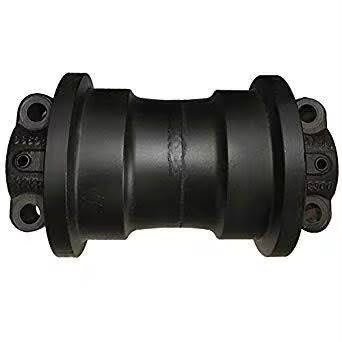 Client-supplied black excavator track roller with flanged ends